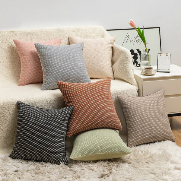 Chenille Pillow Cover with Diamond Pattern and Colorful Specks