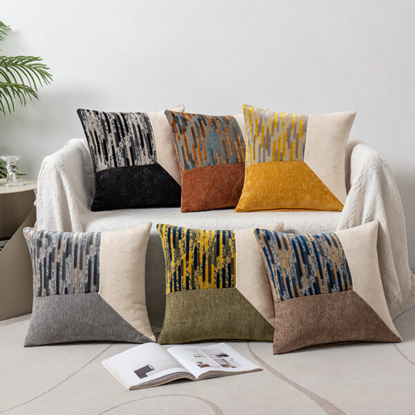 Chenille Patchwork Pillow Cover