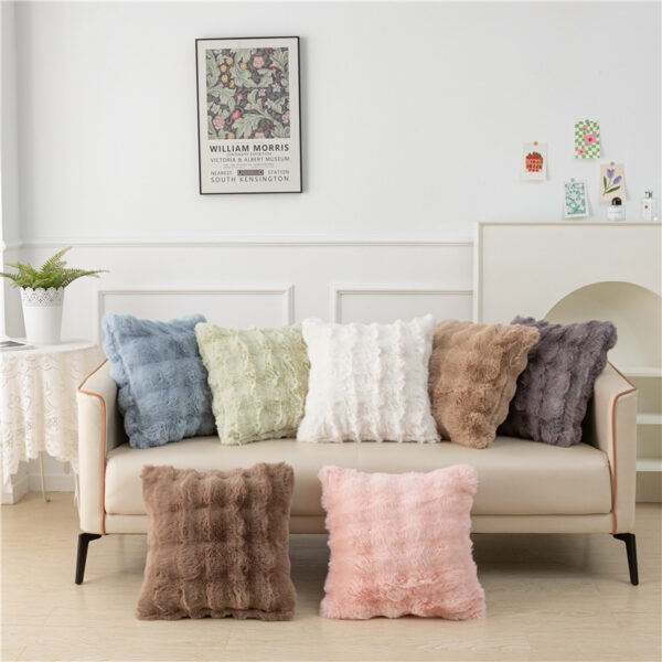 Rabbit Fur Large Bubble Double-Sided Pillow Cover