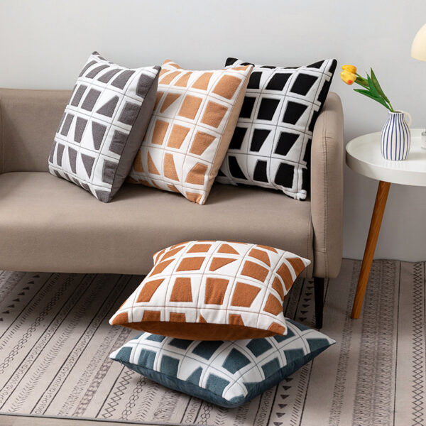 Loop Pile Checkered Pillow Cover