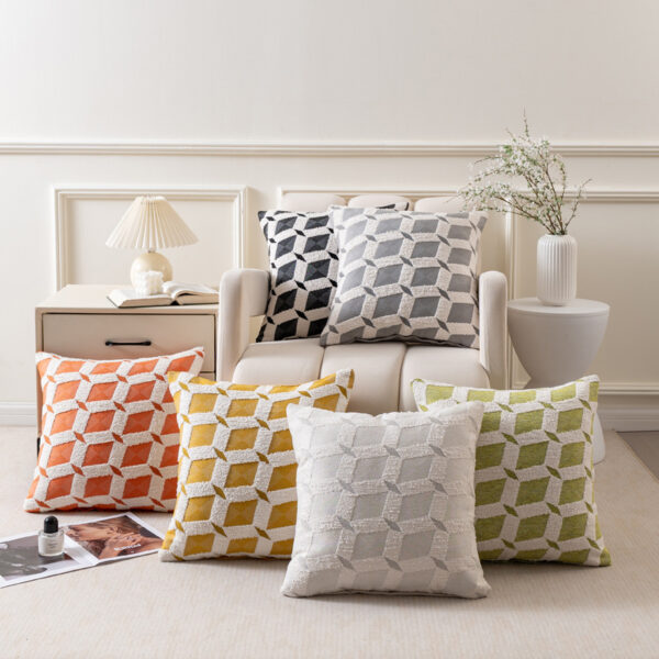 Loop Pile Diamond Pattern Pillow Cover