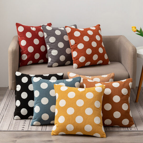 Loop Pile Polka Dot Pillow Cover