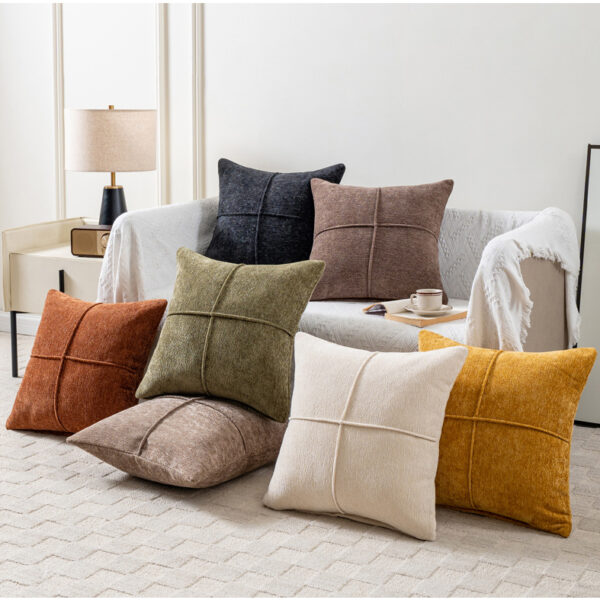 Chenille Cushion Cover with Baby's Breath and Cross Patterns