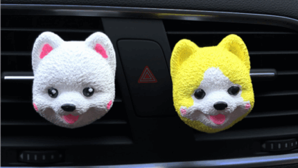 Adorable Pomeranian Dog-shaped Diffuser Stone, Ladies' Car Decoration, Pomeranian Dog Aromatherapy Stone for Car Perfume